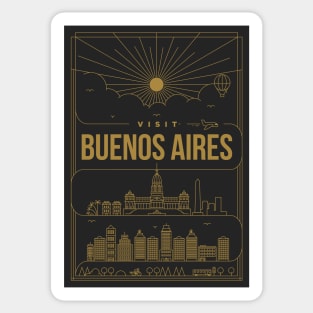 Buenos Aires Minimal Lineal Poster Sticker